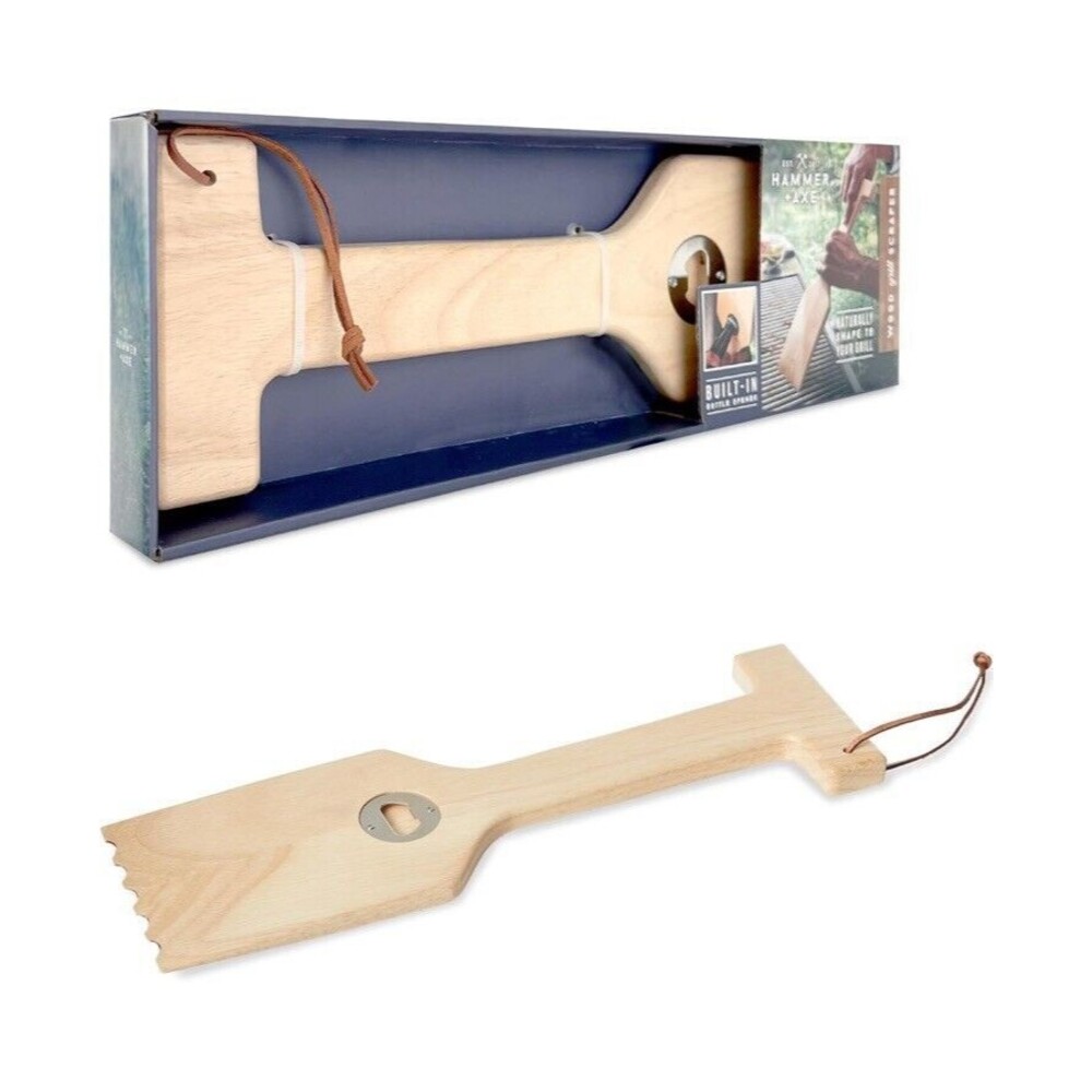 Wood Grill Scraper with Built-in Bottle Opener Hammer + Axe New In Box